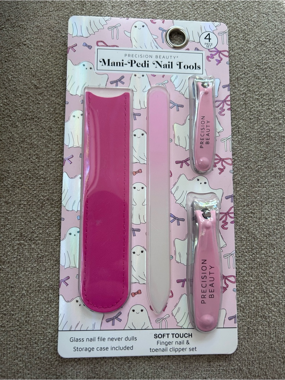 Precision Beauty Soft-Touch Mani-Pedi Nail Tool Set — Pink